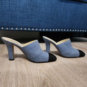 CHANEL Blue and Black Heels